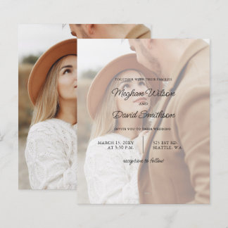 Budget Elegant Photo Overlay Wedding Invitation