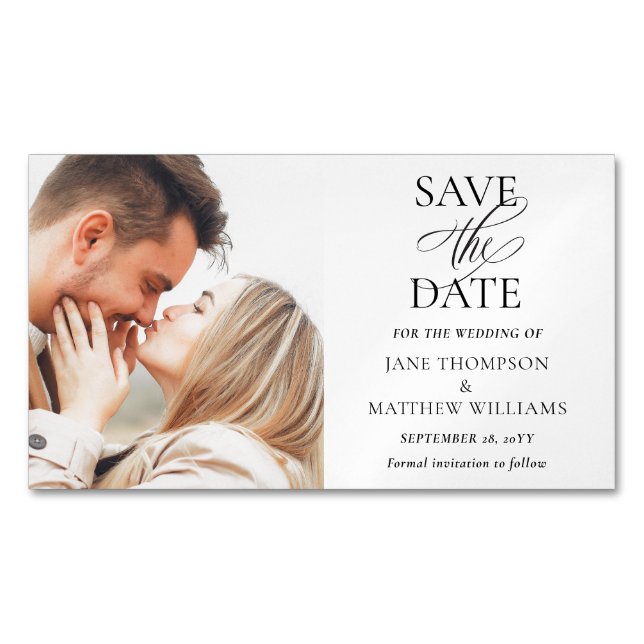 Budget Elegant Photo Save the Date Magnets (Front)