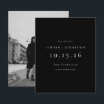 Budget Elegant  Photo Wedding Black Save The Date<br><div class="desc">Budget Elegant Minimalist Chic Classic Formal Wedding Save the Date with Your Photo in Black *This version is printed on a less expensive paper.</div>