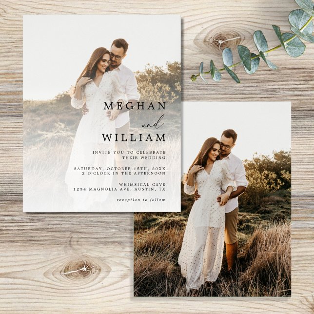 Budget Elegant Photo Wedding Invitation Flyer (Creator Uploaded)
