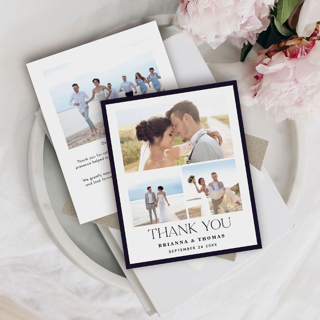 Budget Elegant Photo Wedding Thank You Card (Creator Uploaded)