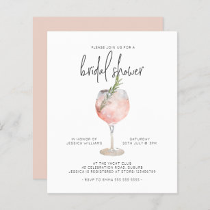Budget Elegant Pink Cocktail Bridal Shower Brunch
