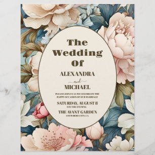 Budget Elegant Pink Floral Wedding Flyer