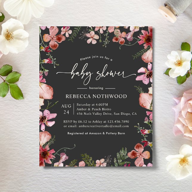 Budget Elegant Pink Peachy Shower Invitation (Creator Uploaded)