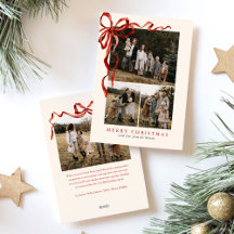 Budget Elegant Red Bow Christmas Four Photo