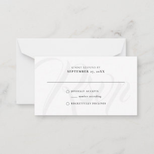 BUDGET Elegant Rustic Brush Script RSVP Wedding Card
