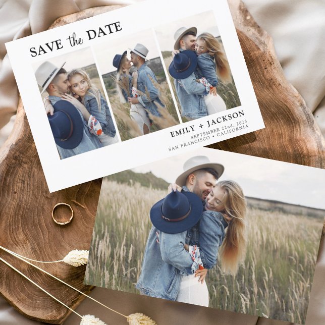 Budget Elegant Save the Date 4 Photo Flyer (Creator Uploaded)