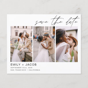 Budget Elegant Save the Date 4 Photo Invitation Flyer