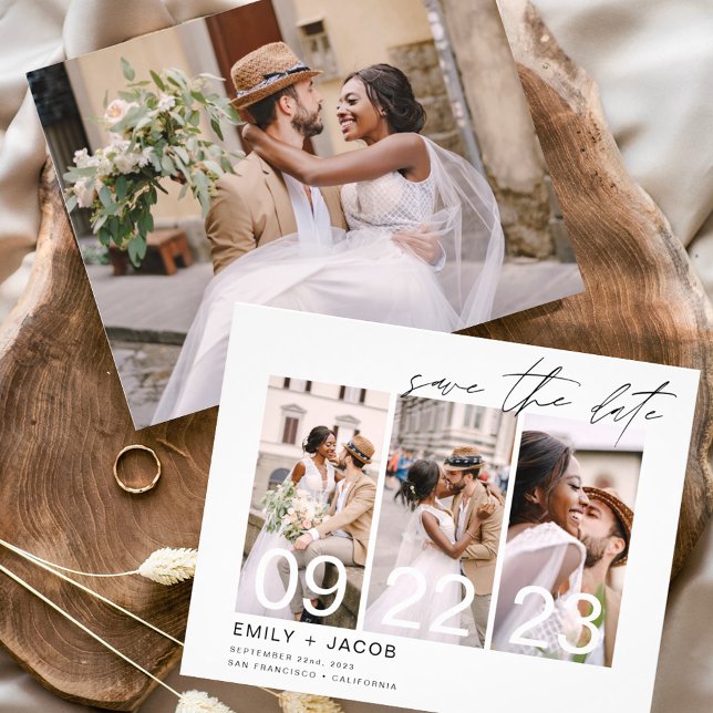 Budget Elegant Save the Date 4 Photo Invitations (Creator Uploaded)