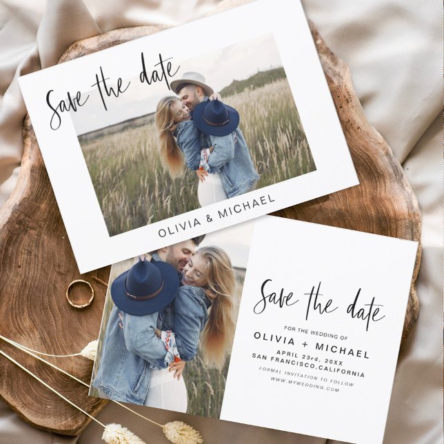 Budget Elegant Save the Date Photo Minimalist Flyer (Creator Uploaded)