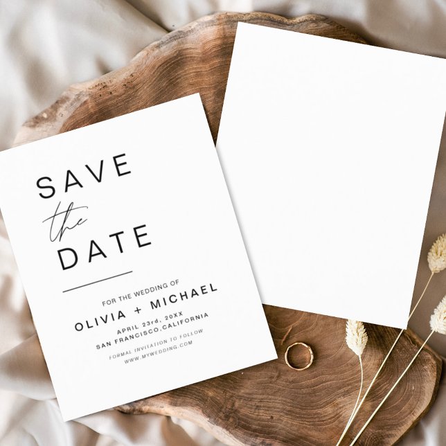 Budget Elegant Save the Date White Black (Creator Uploaded)