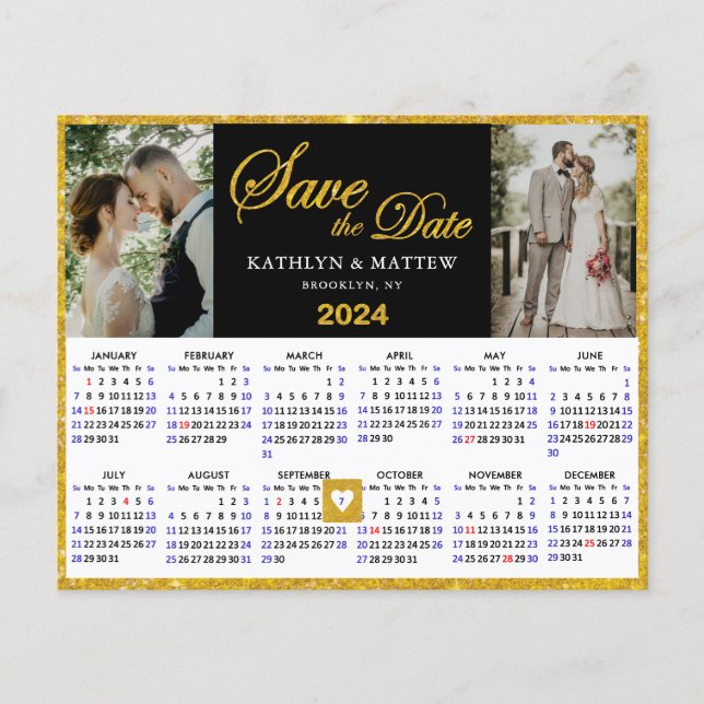 Budget Elegant Script 2024 Calendar Save the Date (Front)