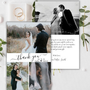 Budget Elegant Script Collage Wedding Thank You Fl Flyer