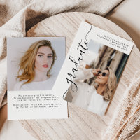 Budget Elegant Script Graduate Photo Graduation