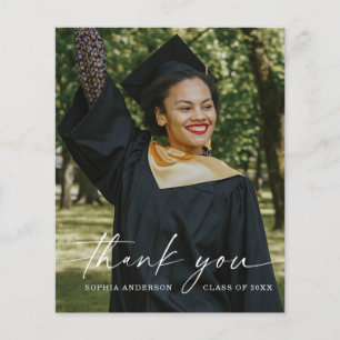Budget Elegant Script Graduation Thank You Cards