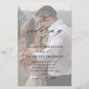 Budget Elegant Script Photo Wedding Invitation