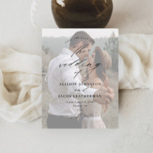 Budget Elegant Script Photo Wedding Save the Date