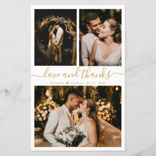 Budget Elegant Script Photo Wedding Thank You Card