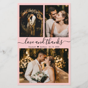 Budget Elegant Script Photo Wedding Thank You Card
