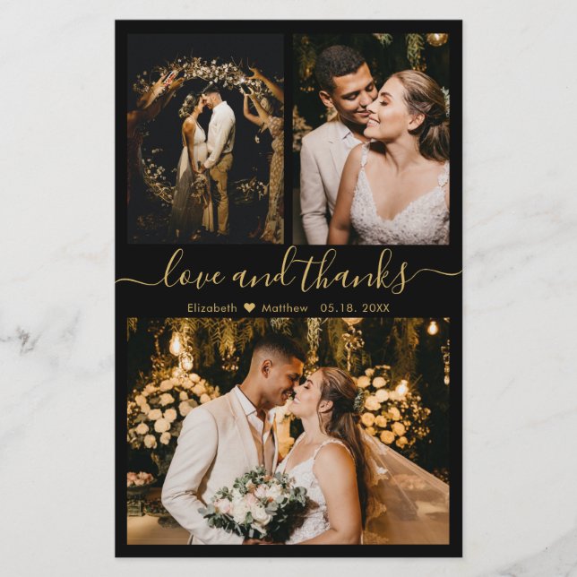 Budget Elegant Script Photo Wedding Thank You Card (Front)