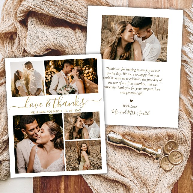 Budget Elegant Script Photo Wedding Thank You Flye Flyer (Creator Uploaded)