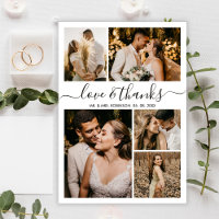 Budget Elegant Script Photo Wedding Thank You