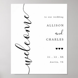 Budget Elegant Script Wedding Welcome Sign 