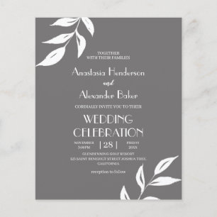 Budget Elegant simple wedding invitation. flyer