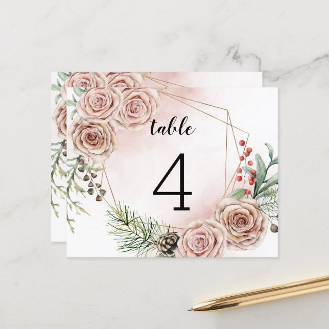 Budget Elegant table number. (Front/Back In Situ)