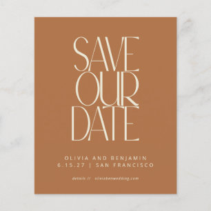 Budget Elegant Terracotta Modern Save The Date
