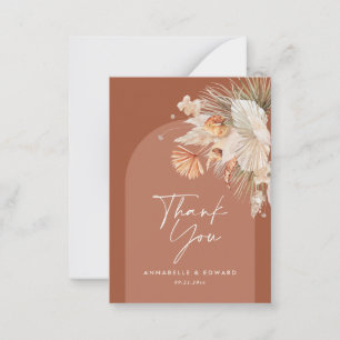 budget elegant terracotta wedding thank you card