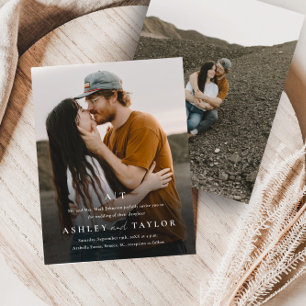 Budget Elegant Type Photo Wedding Invitation