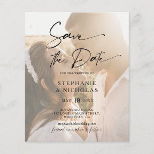 Budget Elegant Typography Photo Save The Date Flyer