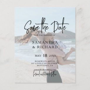 Budget Elegant Typography Photo Save The Date Flyer