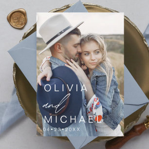 Budget Elegant Typography Save the Date Photo