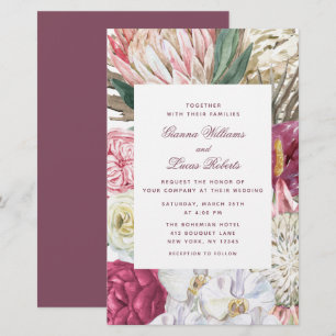 Budget Elegant Watercolor Boho Floral Wedding