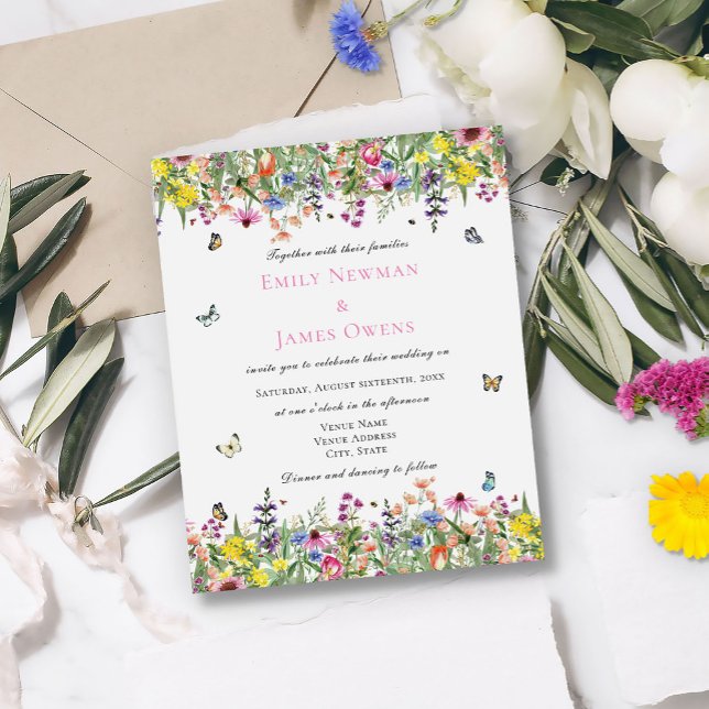 Budget Elegant Watercolor Wildflowers Wedding  (Creator Uploaded)
