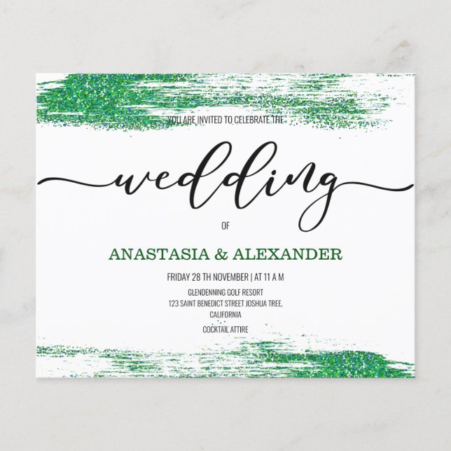 BUDGET/Elegant wedding invitation. Flyer (Front)