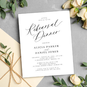 Budget elegant wedding rehearsal dinner invitation