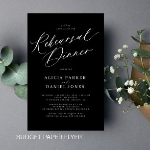 Budget elegant wedding rehearsal dinner invitation flyer