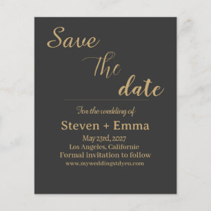Budget elegant wedding save the date stationery  flyer