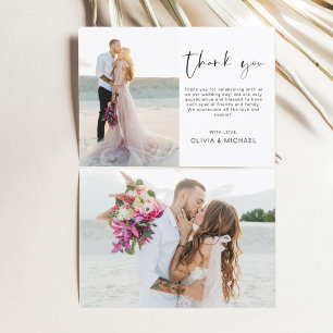 Budget Elegant Wedding Thank You Photo Card