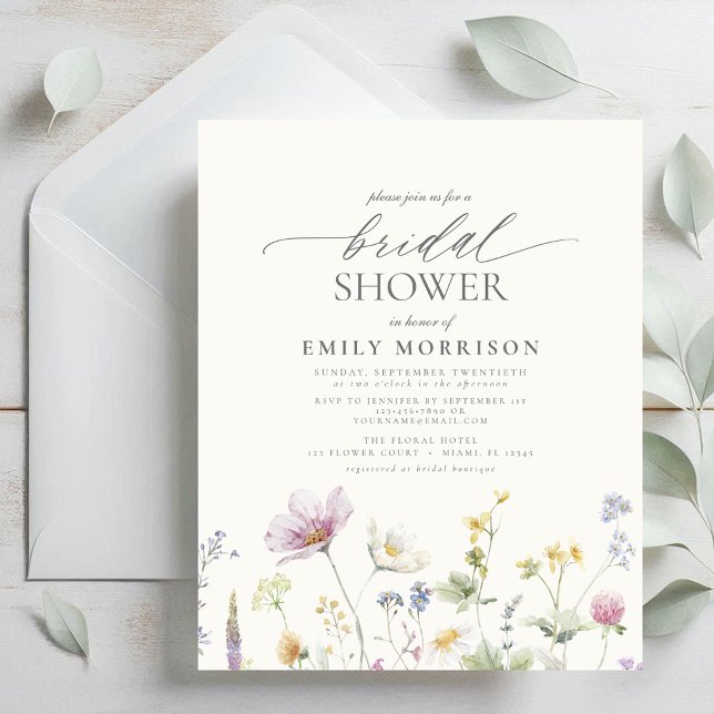 Budget Elegant Wildflower Bridal Shower Invitation (Creator Uploaded)
