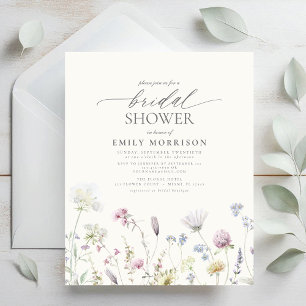 Budget Elegant Wildflower Bridal Shower Invitation