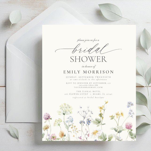 Budget Elegant Wildflower Bridal Shower Invitation (Creator Uploaded)