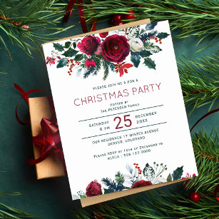 Budget elegant winter Christmas party invitation