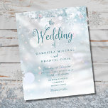 Budget Elegant Winter Wedding Invitation<br><div class="desc">An elegant budget winter wedding invitation featuring elegant typography and delicate snowflakes falling across your personalised names,  special date,  and wedding celebration event details on a winter frost background. Designed by Thisisnotme©</div>