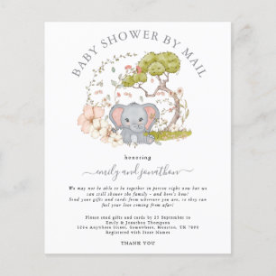 Budget Elephant Baby Shower by Mail Invitation