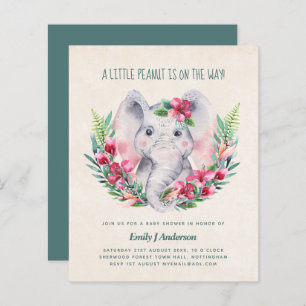 BUDGET Elephant Baby Shower Invite Safari