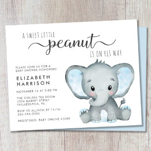 Budget Elephant Boy Baby Shower Invitation